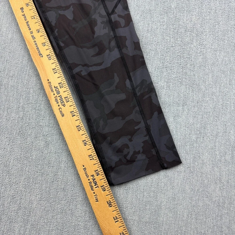 Lululemon Leggings Womens 4 Black Camo Fast Free Crop II 19